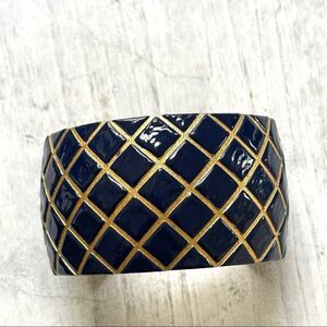 Wimberly blue and gold tone enamel cuff bracelet